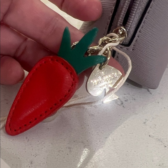 Kate Spade Gray Bunny Ear Mini Bag / bag charm / card holder NWT - Picture 13 of 16